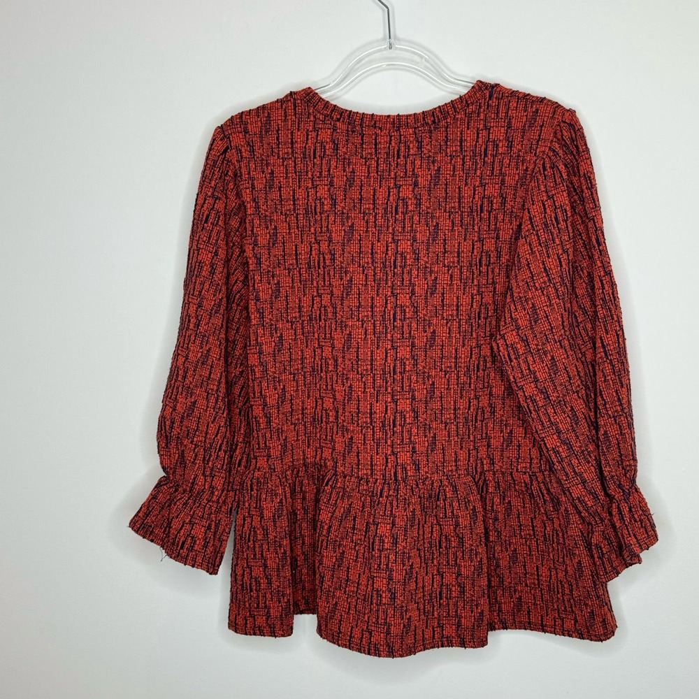 Red Patterned Women's Top - Picture 3 of 5